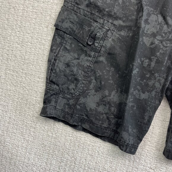 Calvin Klein Cargo Shorts Mens 38 Grey / Black Camo Camouflage Outdoor Y2K - Picture 5 of 14